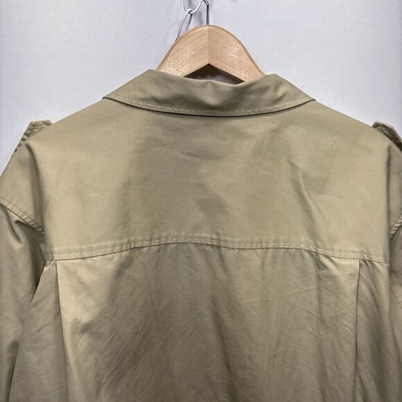TravelSmith Vintage Khaki Utility Jacket Trench Coat Chore Coat XL Style 8728 - Picture 4 of 10